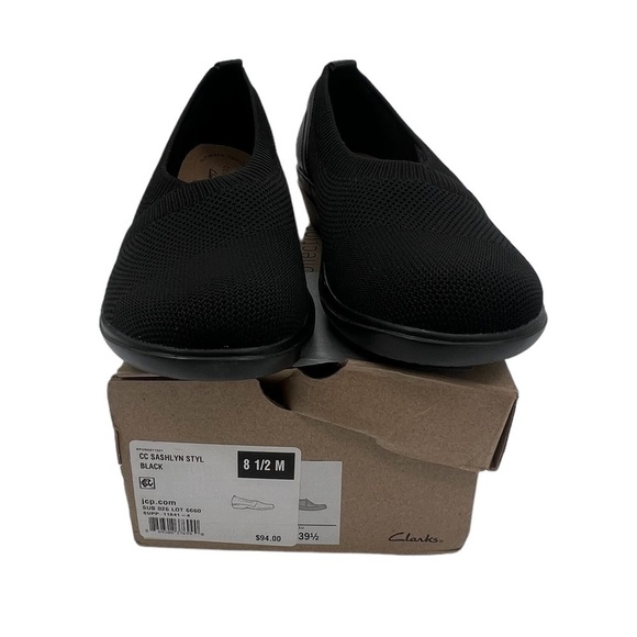 NWT Clark's Black Sashlynn Heeled Slip On Shoes Size 8 1/2 Women's - Picture 9 of 10